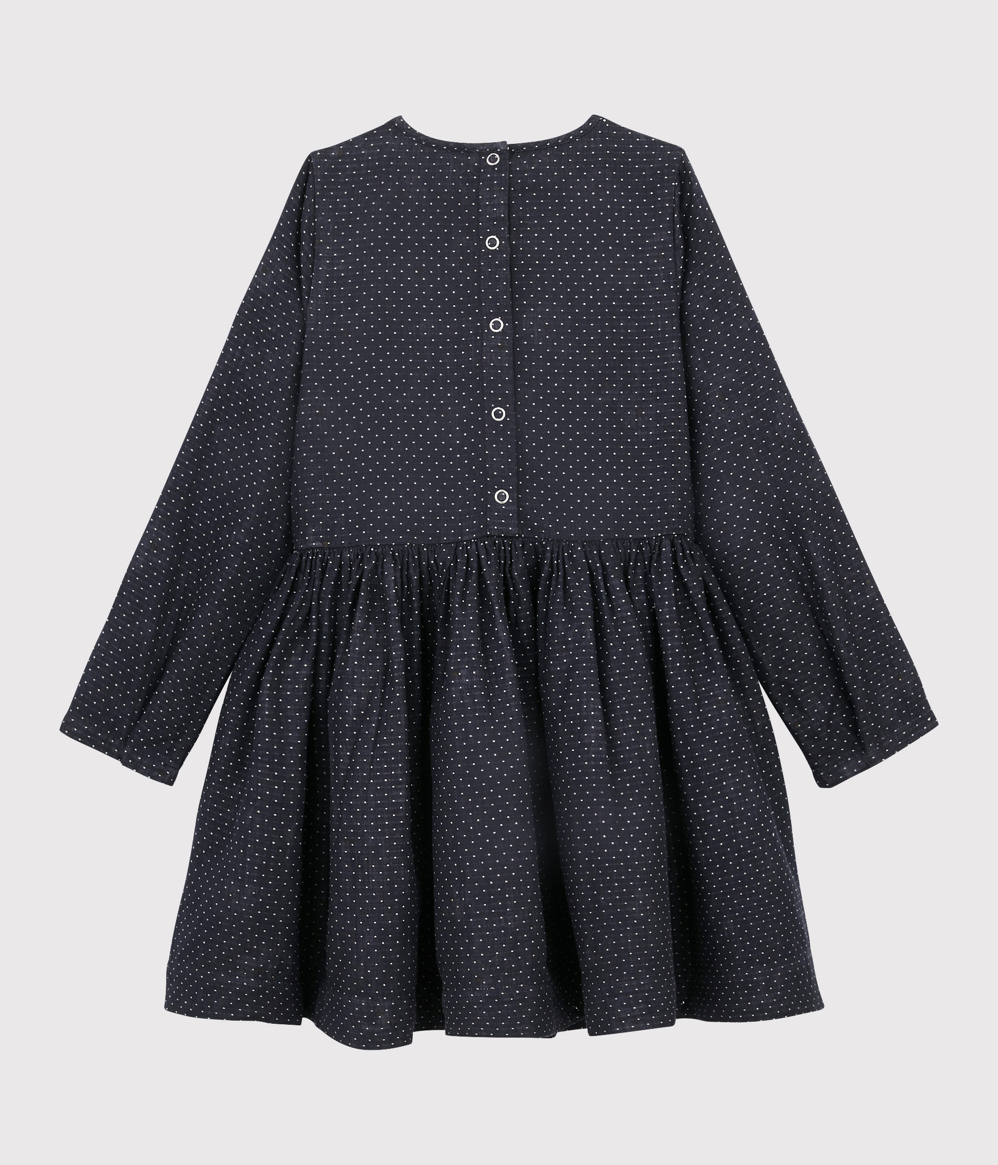 Petit Bateau Abito A Maniche Lunghe Per Bambina: Cotone Biologico, Colletto Camicia E Tasche - 3