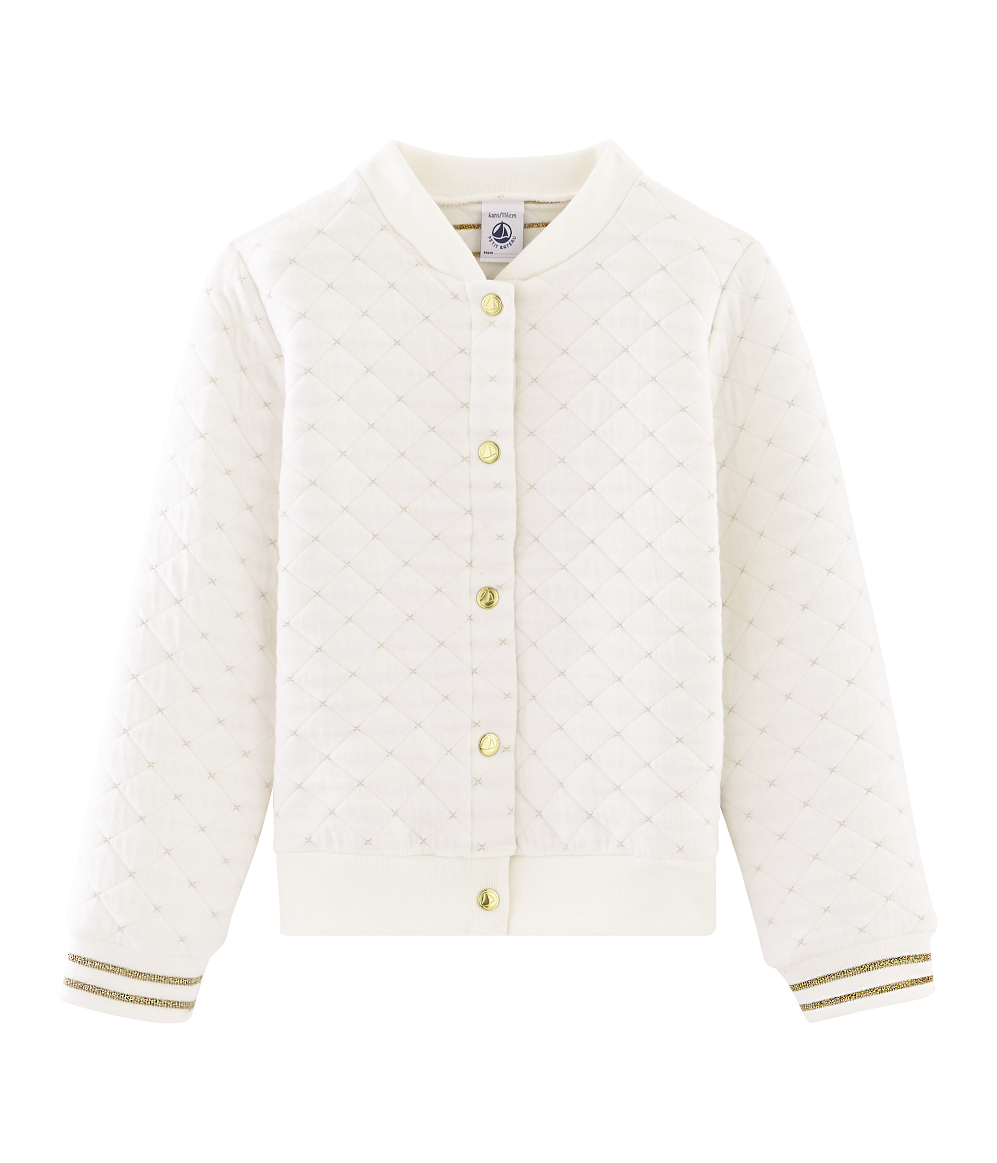 Cardigan in tubique trapuntato bambina