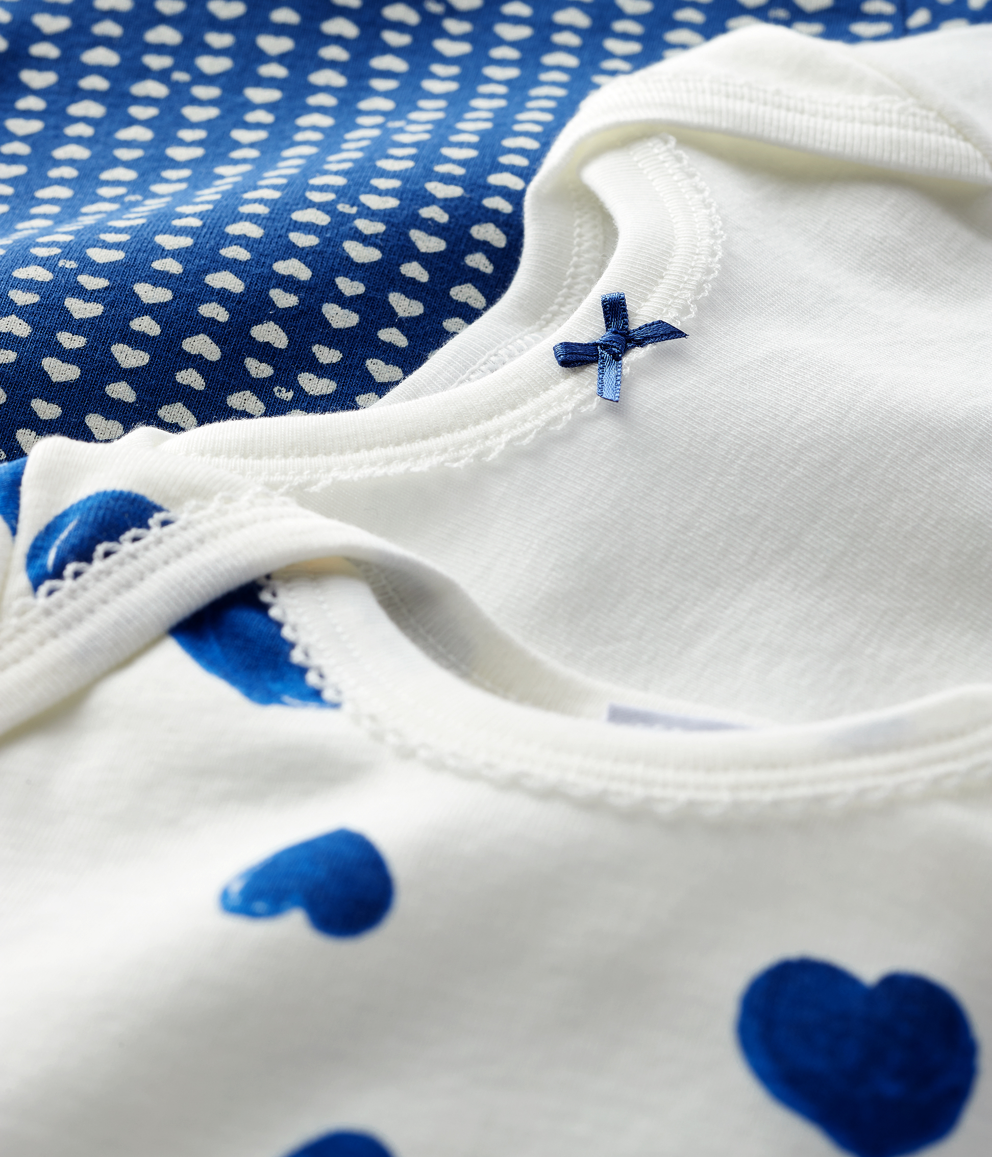 Petit Bateau Body Kimono Manica Corta - Pacco da 3 - Cuori - 100
