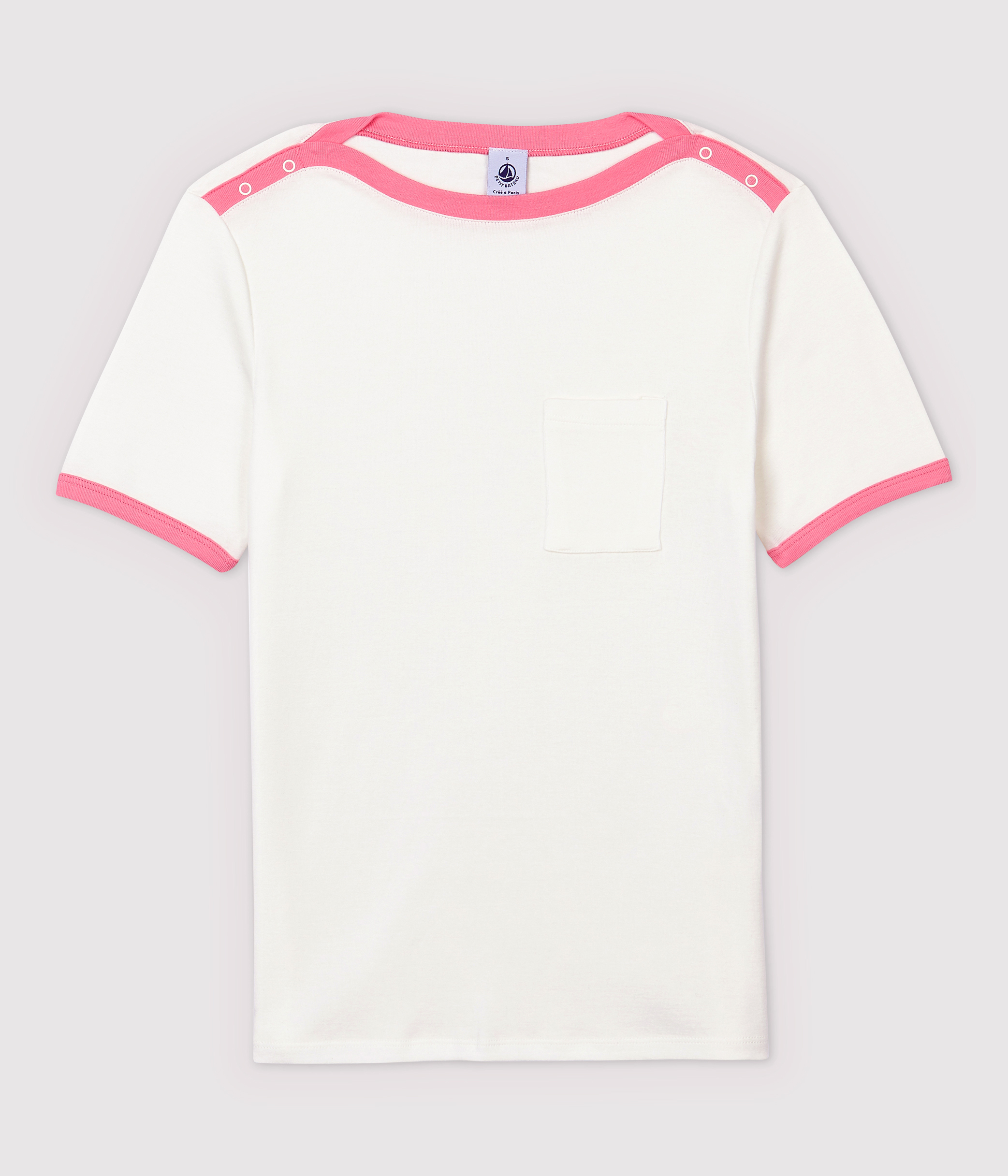 Petit Bateau Maglietta Donna A Maniche Corte In Cotone Bio, Colore Classico