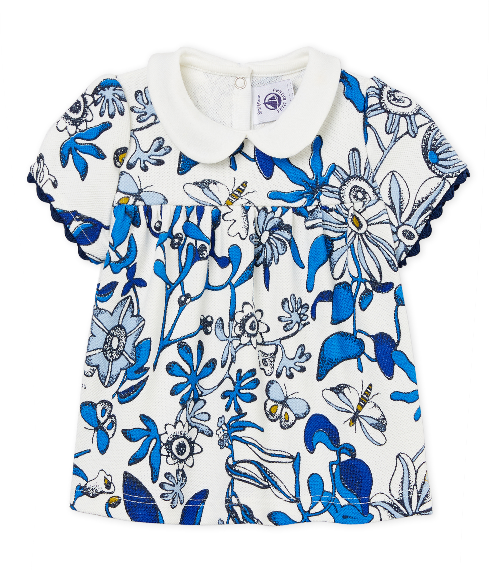 Blusa mc bambina in jersey piqué fantasia