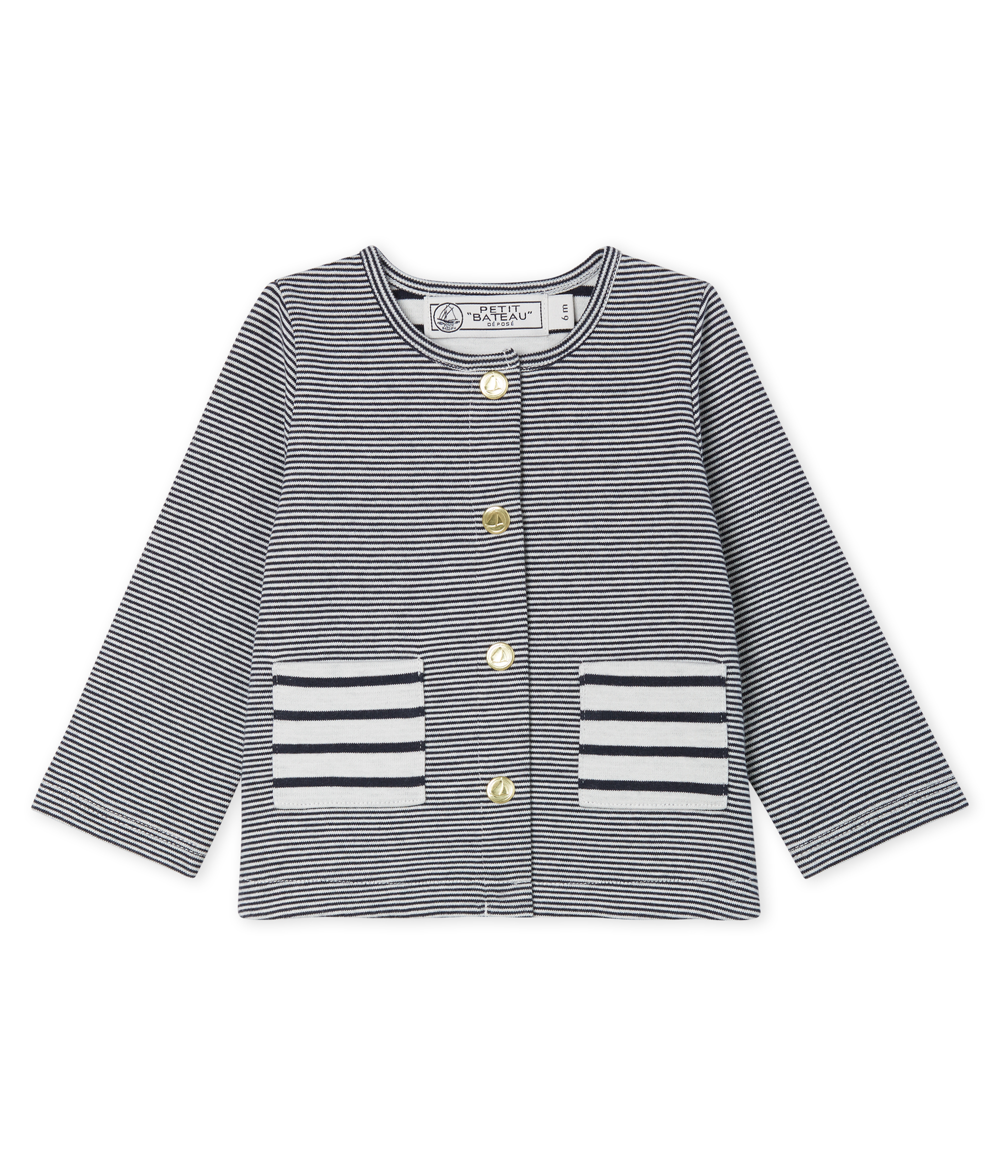 Cardigan bebè femmina in maglia a righe