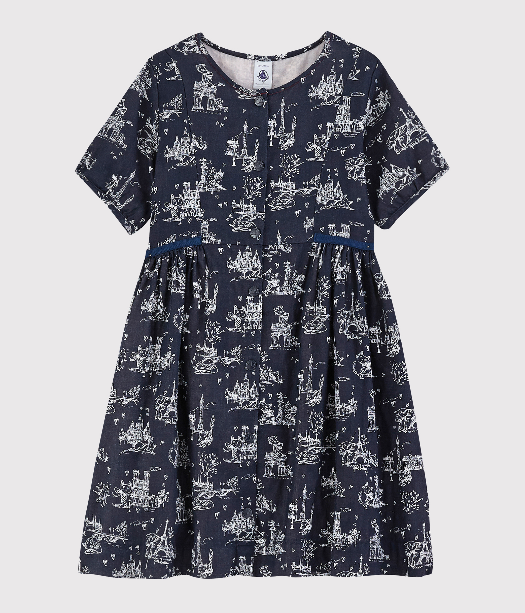 Pigiama Manica Corta Petit Bateau Pyjacourt - Per Donna, Cotone Morbido, Modello Classico