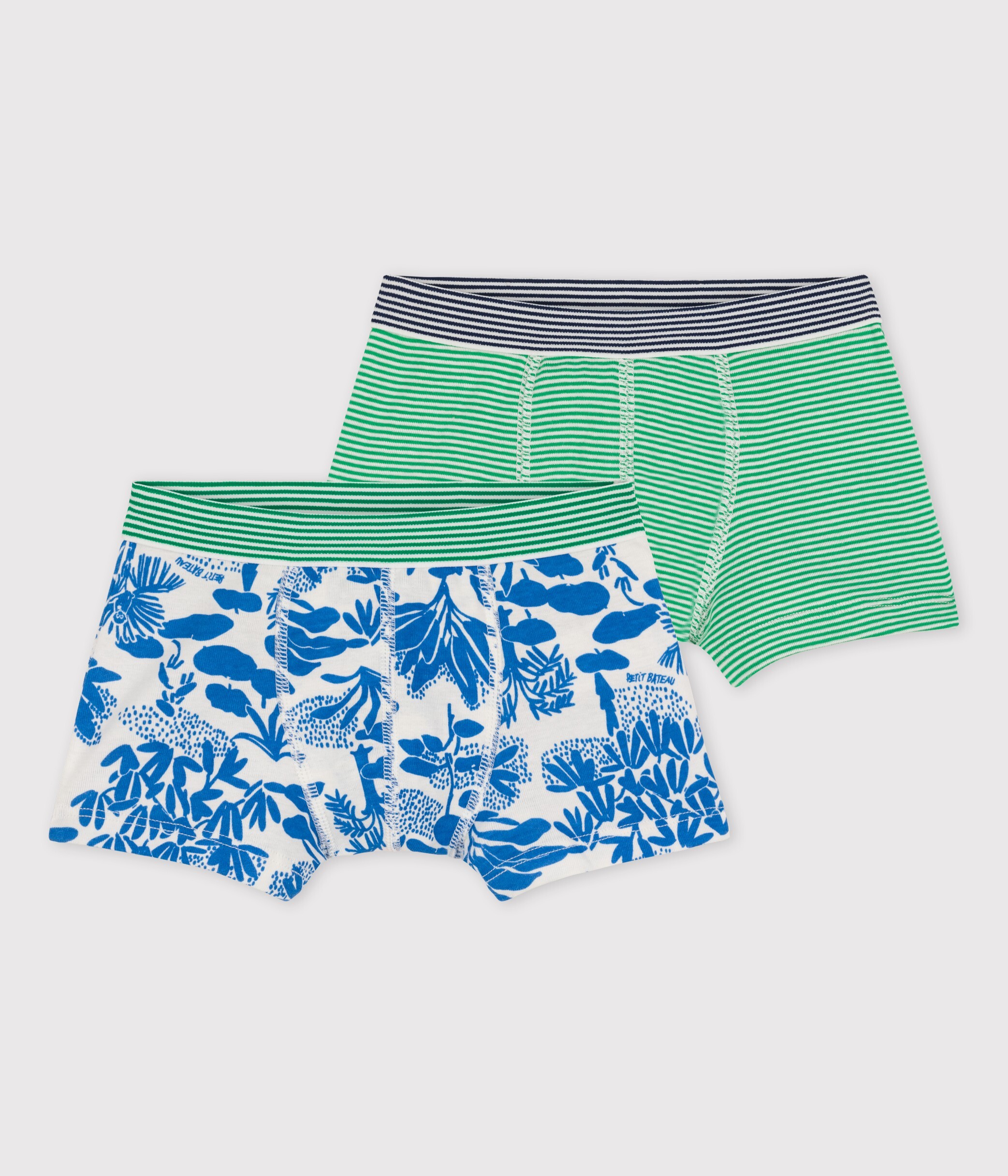 Petit Bateau Set Di Boxer In Cotone E Spandex Per Bambini E Ragazzi – Tinta Unita, Morbido E Confortevole, Perfetto Per Il Giorno