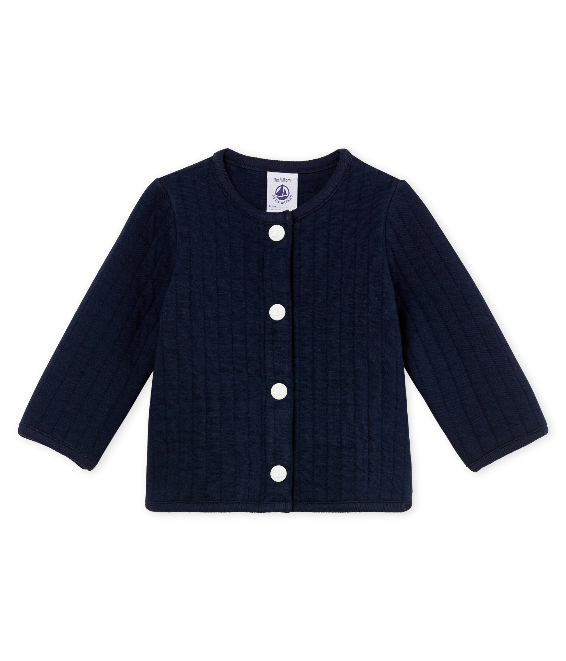 Cardigan in tubique trapuntato neonata