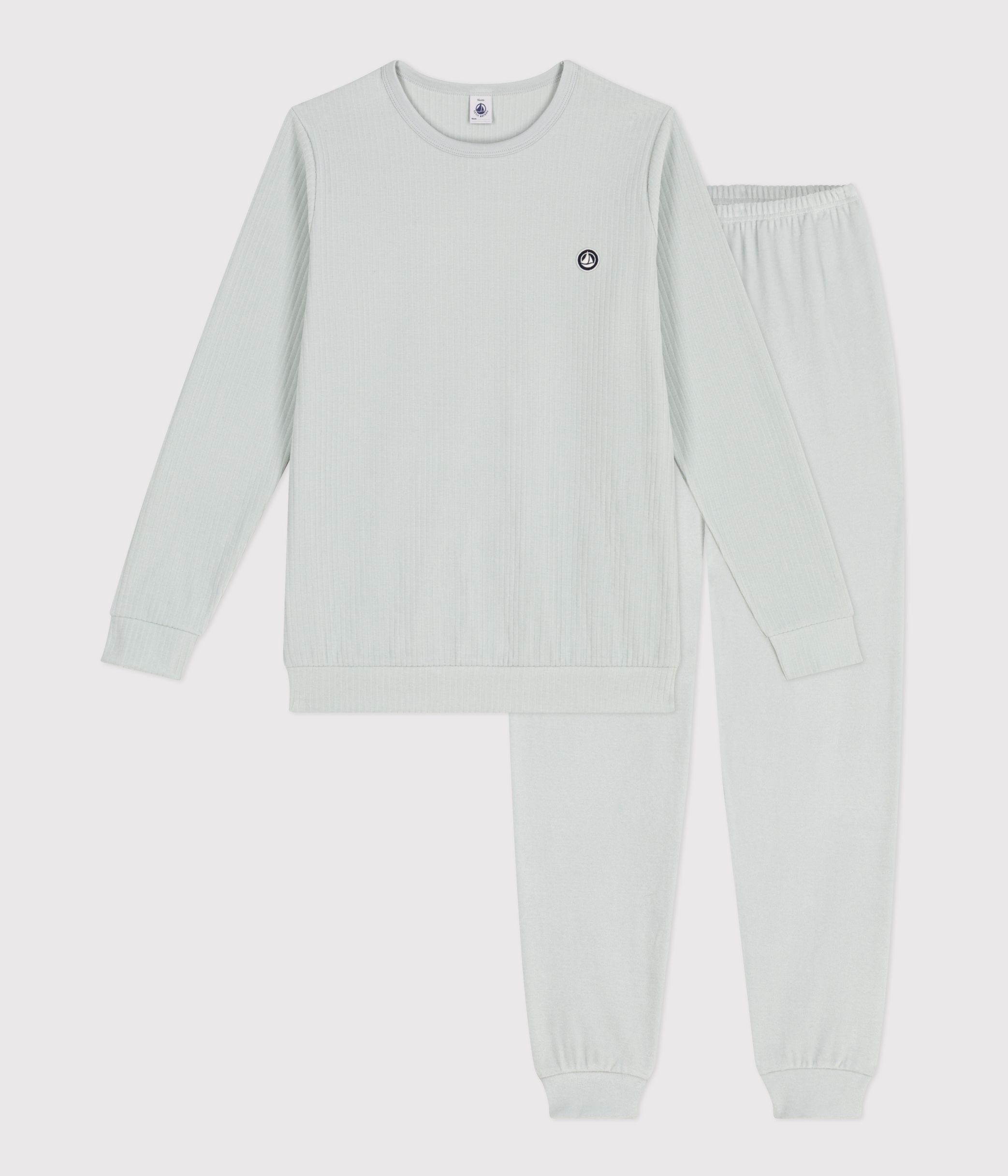 Petit Bateau Pigiama Unisex 'Dors Bien' Per Bambini, Colore Avalanche/Multico, Taglie 6 E 18 Mesi