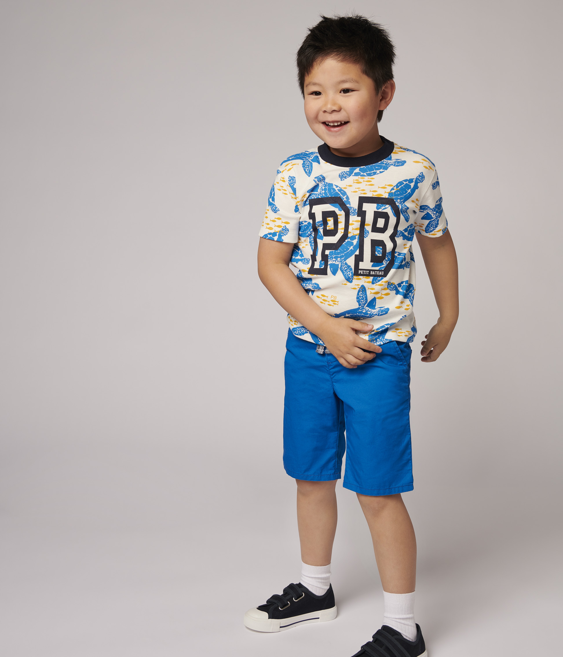 T shirt maniche corte in cotone bambino MARSHMALLOW MULTICO Petit Bateau